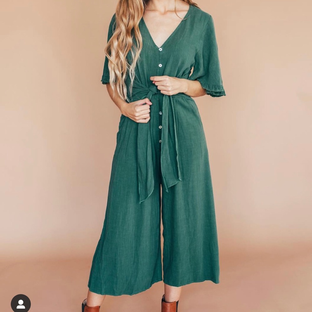 Stockplace tie waist jumpsuit